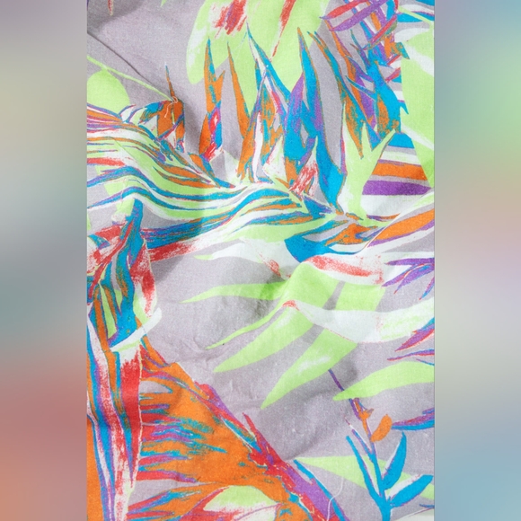 Boho Chic Beach Yoga Hobo Shoulder Bag - Multi Colored Tropical Palm Frond Print - Picture 6 of 8